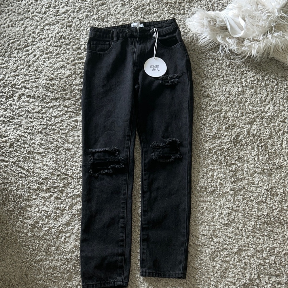 Princess polly Emmert Black Mom jeans. Size 2: US